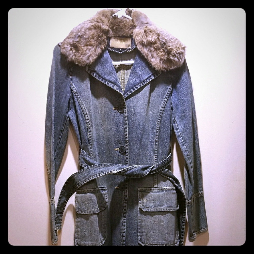 Jean Peacoat with fur
